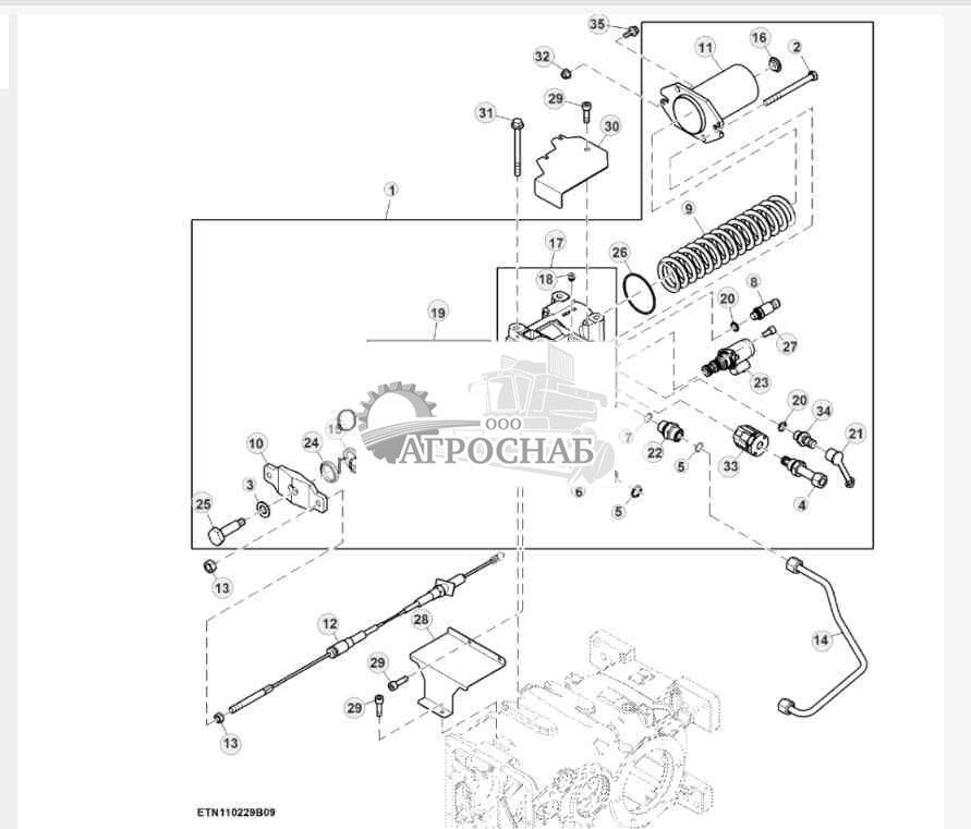 Клапан силового привода стояночного тормоза, 25 kmh 